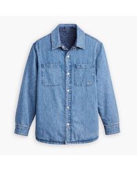 Levi's - Levi's Bryant Snap Button Solid Patterned Overshirt - Lyst