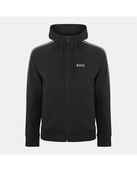BOSS - Zip Neck Raglan Sleeve Sweatshirt - Lyst