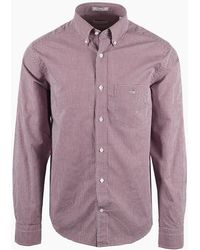 GANT - Reg Classic Poplin Gingham Shirt Deep Grape Wine - Lyst