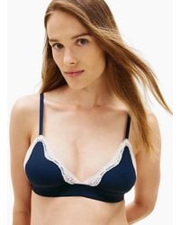 Tommy Hilfiger - Th Micro Lace Triangle Bra, Dark Night - Lyst