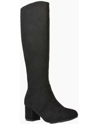 XY London - Ladies Honey Ankle Zips Mid Block Heel Knee-High Boots - Lyst