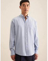 Seidensticker - Regular Fit Button Down Linen Blend Chambray Shirt Light - Lyst