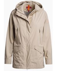 Parajumpers - Long Cream Hooded Jacket - Lyst