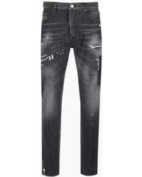 DSquared² - 642 Denim Paint Splash Denim Pants - Lyst