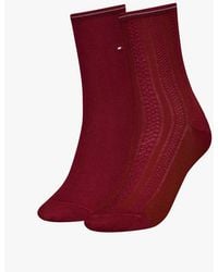 Tommy Hilfiger - 2 Pack Crew Socks Deep Rouge - Lyst