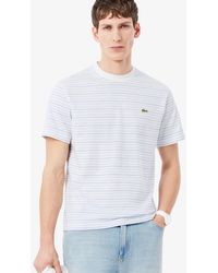 Lacoste - Striped Cotton T-Shirt - Lyst
