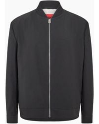 BOSS - Solid Patterned Bomber Collar Woven Cuff Bomber Jacket - Lyst