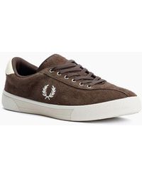 Fred Perry - Tennis Shoe Suede Tobacco/Ice Cream Trainers - Lyst