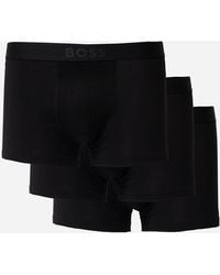 BOSS - Boss 3-Pack Stretch-Cotton Trunks With Logo Waistbands - Lyst