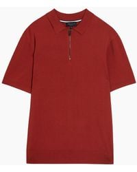 Ted Baker - Daldin Rayon Zip Dark Polo Shirt - Lyst