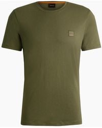 BOSS - Khaki Tales Crew Neck T-Shirt - Lyst