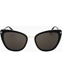 Tom Ford - Simona Smoke Lens Shiny Rose Sunglasses - Lyst