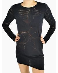 DIESEL - T Charl Dress Round Neck Short Dress Long Sleeves Relaxed Fit Tops - Lyst