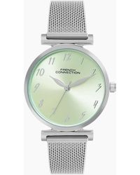 French Connection - Connection Case Round Shape Strap Quartz Watch - Lyst