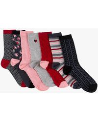 Totes - Isotoner 3249F 7 Pack Day Of The Week Ankle Socks Ankle Socks - Lyst