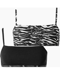 Calvin Klein - 2-Pack Ck 1996 Unlined String Bralettes, Tiger Print - Lyst