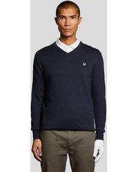 Lyle & Scott - Cotton Blend V-Neck Jumper - Lyst