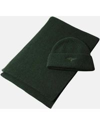Fynch-Hatton - Pure Wool Beanie & Scarf Set Dark Leaf - Lyst