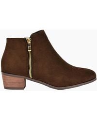 XY London - Ladies Alberto Zip Low Block Heel Boots - Lyst