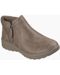 Skechers - Lovely Vibe Forever Mine Textile Dark Taupe Boots - Lyst