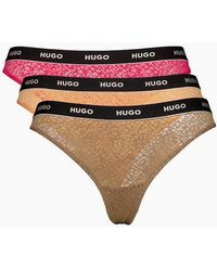 BOSS - 3-Pack Classic Logo Lace Thongs, /Earth/Apricot - Lyst