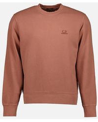 C.P. Company - Brushed Fleece Resist Dyed Logo Sweat - Lyst