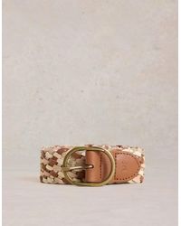 White Stuff - Leather Weave Belt Mid Tan - Lyst