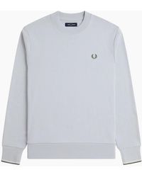 Fred Perry - Crew Neck Sweatshirt Dusky/Ecru/Laurel Wreath - Lyst