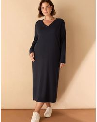 Live Unlimited London - V Neck Knit Jumper Dress - Lyst