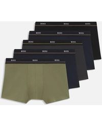 BOSS - Boss 5-Pack Essential Boxer Trunks, Multicolour - Lyst