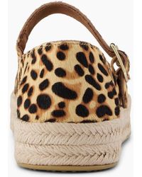 TOMS - Carolina Mary Jane Leather Leopard Print Espadrilles - Lyst