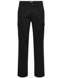 ONLY - Solid Patterned Straight Cargo Pants - Lyst