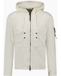 Stone Island - Ivory Chest Pocket Hooded Jacket - Lyst