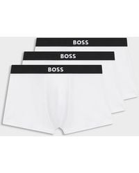 BOSS - Boss 3-Pack Stretch-Cotton Trunks With Logo Waistbands - Lyst