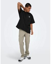 ONLY - Solid Patterned Straight Cargo Pants - Lyst