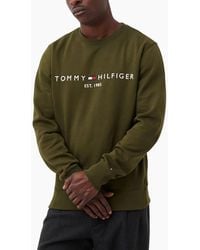 Tommy Hilfiger - Fleece Sweatshirt Embroidered Logo Pullover Crew Neck Jumper - Lyst