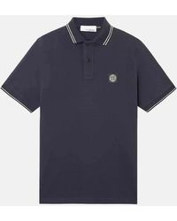 Stone Island - 2200007 Organic Stretch Cotton Tipped Slim Fit Polo Shirt - Lyst