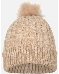 Mountain Warehouse - Ladies Pom Pom Faux Fur Lined Beanie - Lyst