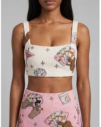Oceanus - Vegas Beaded Mini Party Beach Co-Ord Top - Lyst