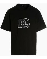 Dolce & Gabbana - Detailed Dg Embroidered Logo T-Shirt - Lyst
