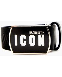 DSquared² - Be Icon Plaque Belt - Lyst