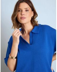 Live Unlimited London - Polo Neck Short Sleeve Jumper - Lyst