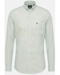 Fynch-Hatton - Washed Oxford Bengal Stripe Button Down Shirt Mint - Lyst
