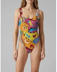 Oceanus - Boston Beaded Swimsuit Multi Colour - Lyst