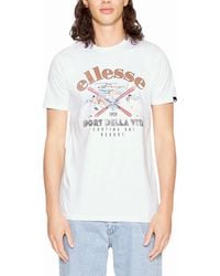 Ellesse - Printed T Shirts Crew Neck Short Sleeve Cotton Tee Summer Beach Top - Lyst