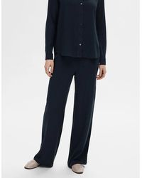 SELECTED - Femme Viva-Gulia Heavyweight Long Linen Pant Dark Sapphire - Lyst