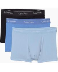 Calvin Klein - 3-Pack Icon Cotton Stretch 'Relaxed Dart' Boxer Trunks, /Glacier/Bluebell - Lyst
