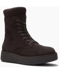 Fitflop - Gen-Ff Roam Knit Suede Chocolate Boots - Lyst