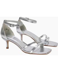 XY London - Ladies Lea Metallic Open Toe Low Kitten Heel Sandals - Lyst