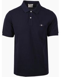GANT - Reg Shield Ss Pique Polo Shirt Evening - Lyst